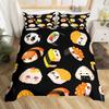 Sushi Duvet Cover Twin Japanese Cherry Blossoms Bedding Set for Girls Boys Room Decor Kawaii Sushi Japan Food Comforter Cover