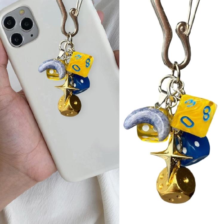 Stilvoller Handyhüllen-Anhänger Würfel Hängender Charm Mehrzweck-Würfel Amulett Rucksackzubehör Modeschmuck für Geldbörse