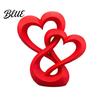 Intertwined Hearts Sculpture Figurine 3D Printed Love Statue