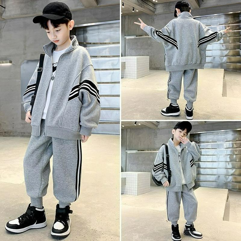 Boys' Spring and Autumn Suits, Big Children's Western-style Casual Two-piece Sweaters, Spring Children's Baseball Uniforms