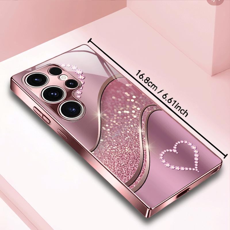 Damenstil Liebesmuster Exquisite Handyhülle Glas-Handyhülle für Samsung Galaxy S26 S25 S24 S23 FE Ultra Plus Sturzfest