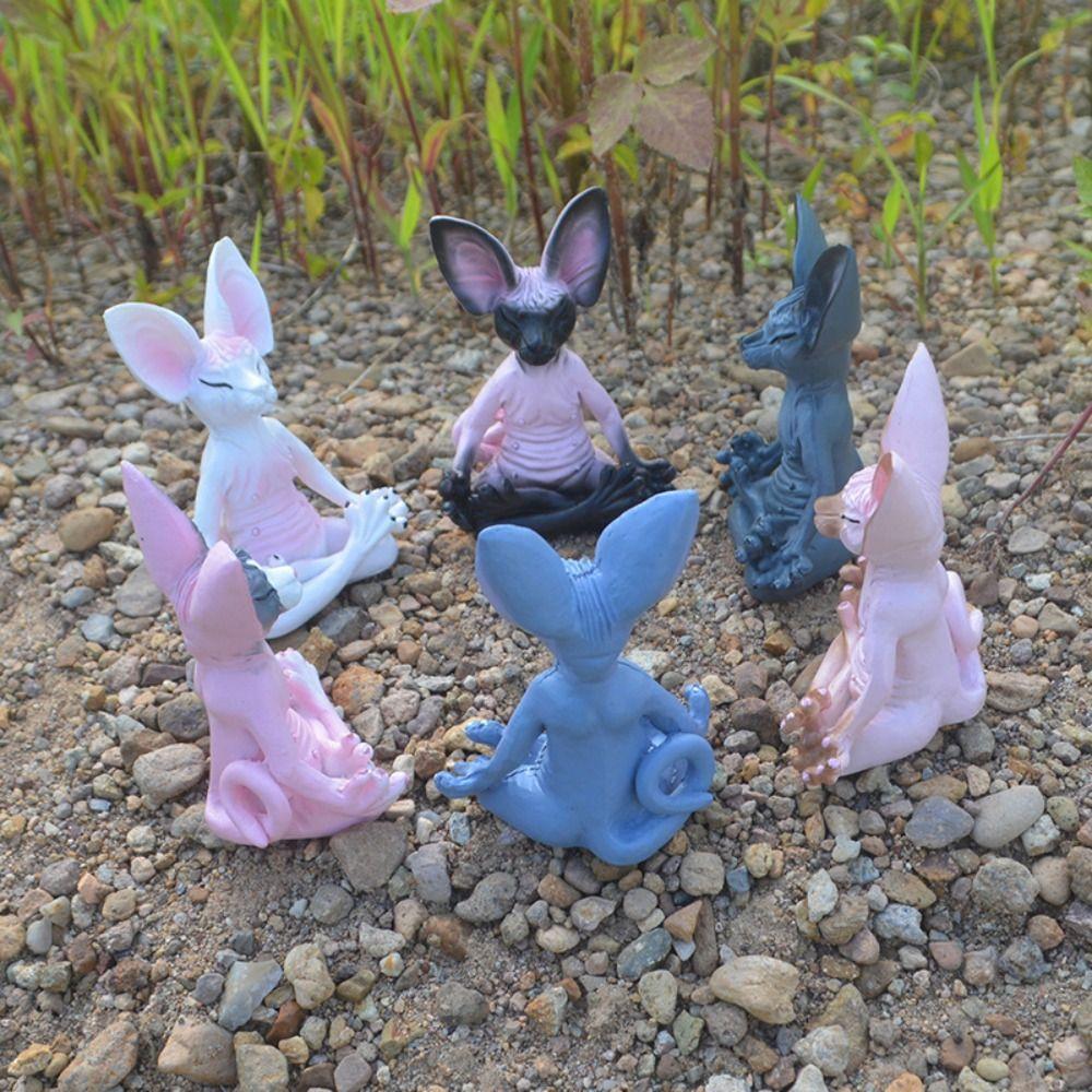 Hairless Cat Simulation Hairless Cat Figurine Meditation Yoga Lucky Cat Decor  Christmas Gift