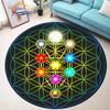 Sacred Planet Geometrie Flower of Life Kulaté koberce Podložka na jógu Polštář Obývací pokoj Ložnice Koberec pro pracovnu Potisk Protiskluzová židle