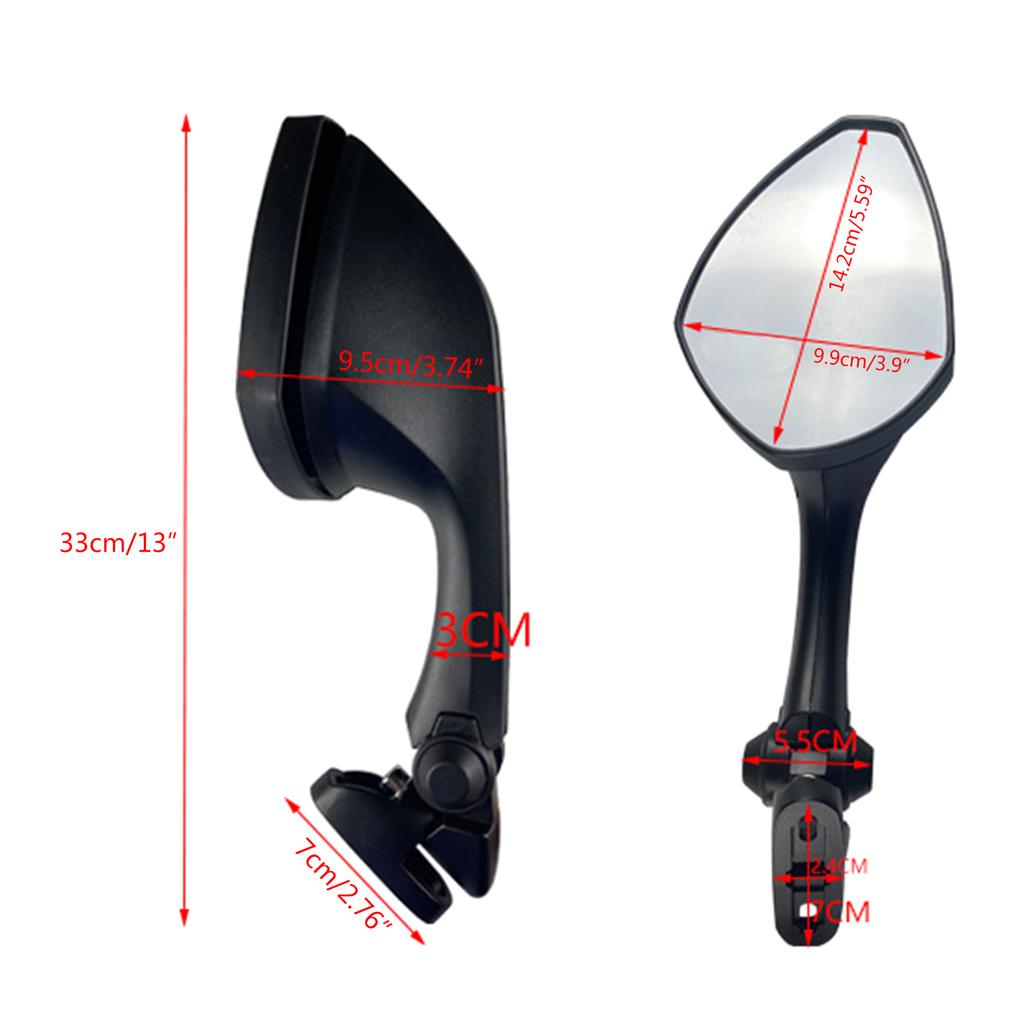 Black Side Mirrors for Motorcycle