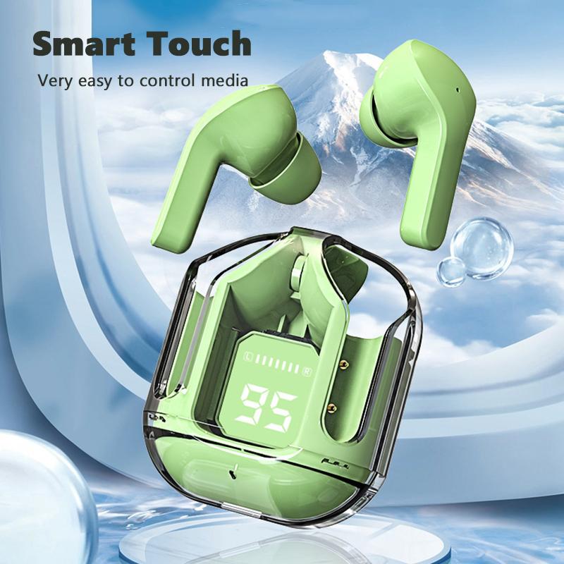 VAORLO Tws fone de ouvido sem fio bluetooth com caso carregador transparente portátil esportes fones ouvido bluetooth para android ios