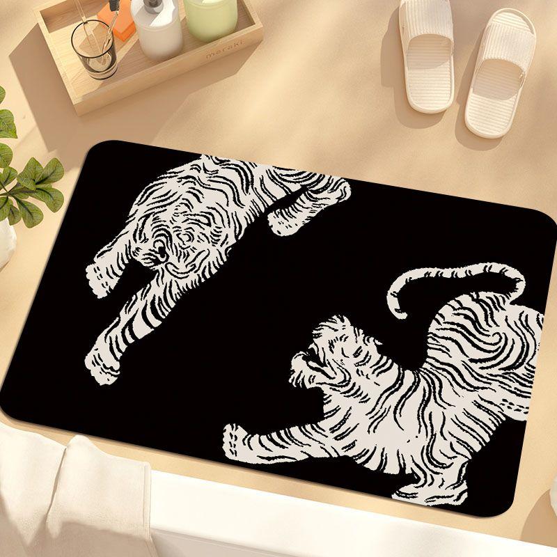Retro Chinese soft diatom mud absorbent mat bathroom floor mat toilet door toilet mat quick drying non-slip foot mat