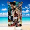 Sneldrogende Strandhanddoek Muhammad Ali Patroon, Lichtgewicht Absorberende Handdoek voor Zwembad Strand Vakantie Gebruik