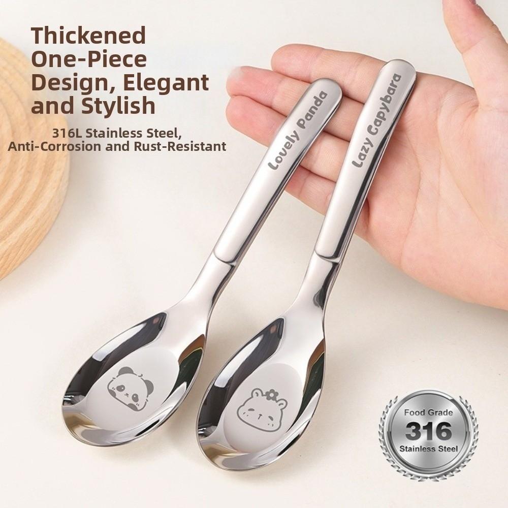 316 Stainless Steel Baby Feeding Spoon Children's Eating Spoon Toddler Mealtimes