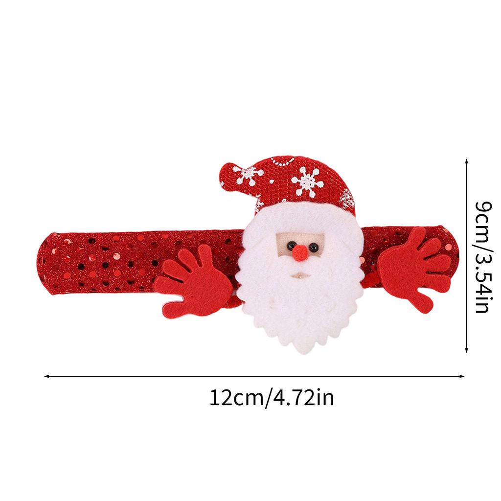 12Pcs Christmas Slap Bracelets Holiday Slap Wristbands For Kids Adult Christmas Party Supplies Stocking Fillers
