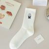 5 Pairs of Female Autumn and Winter Cotton All Match Solid Color Tube Socks