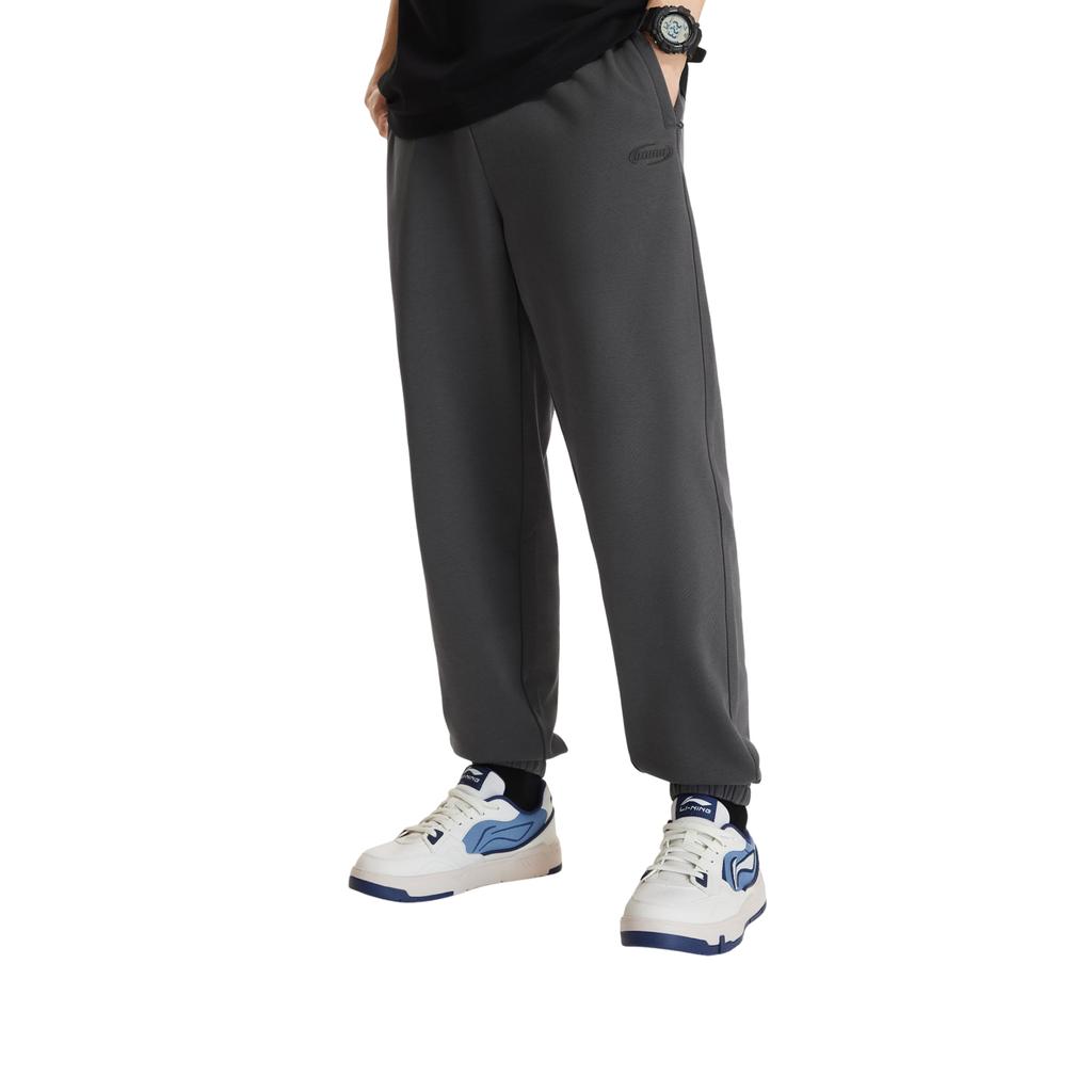 Li Ning Sports Lifestyle Series Logo Embroidered Letter Sweatpants Knitted Joggers Men bottoms AKLW271-1