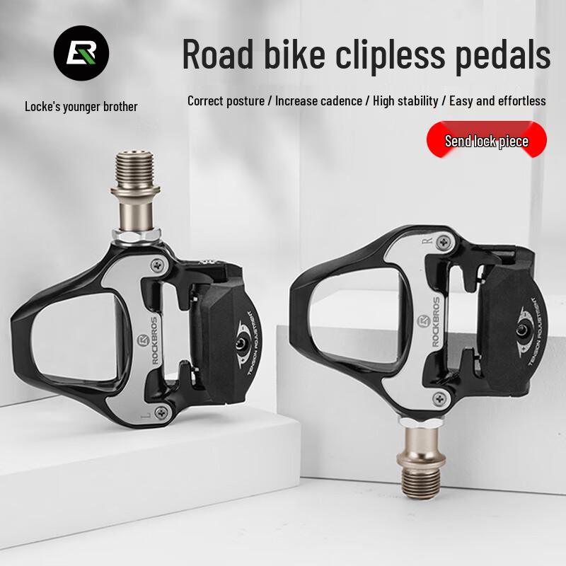 ROCKBROS Road Bike Clipless Pedals with Cleats SPD System, Aluminum Body