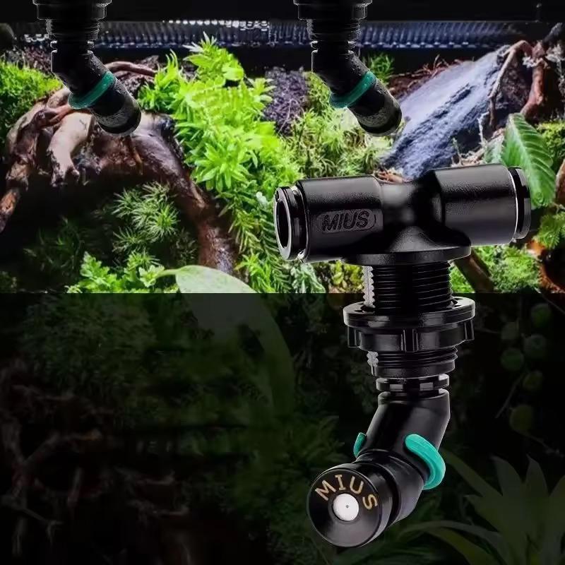 360° Nozzle System for Atomizers Rotating Adjustable Sprayer Head Multi Nozzle for Reptile Rainforest Terrarium Humidity Boost