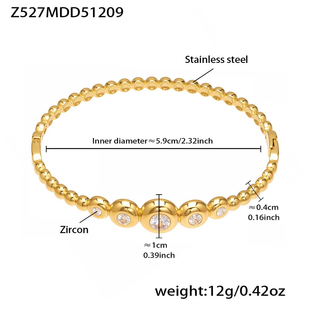 Schnallenarmbänder Armreifen Aus Edelstahl 18k Vergoldet Armband Armreif Glänzender Zirkon Öffnungsbare Armbänder Armreifen für Damen