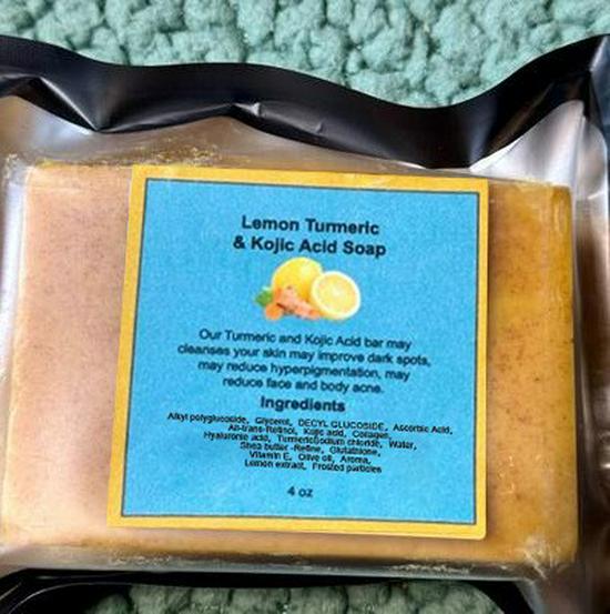 TK-Style Turmeric, Lemon, Kojic Acid & Ginger Handmade Cold Process Soap for Bath & Face