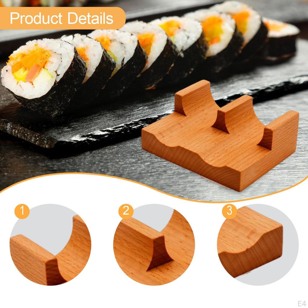 Wood Sushi Holder Display Stand Decor Platter Gadget Ornament Serving Tray Hand Roll