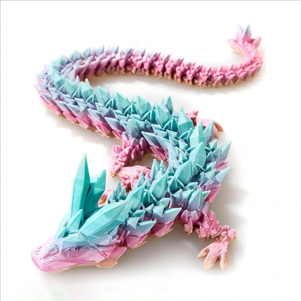 3D Printed Dragon Rotatable Articulated Dragon Crafts Statue Creative Kid Interaction Toys Dragon Ornaments Sculpture