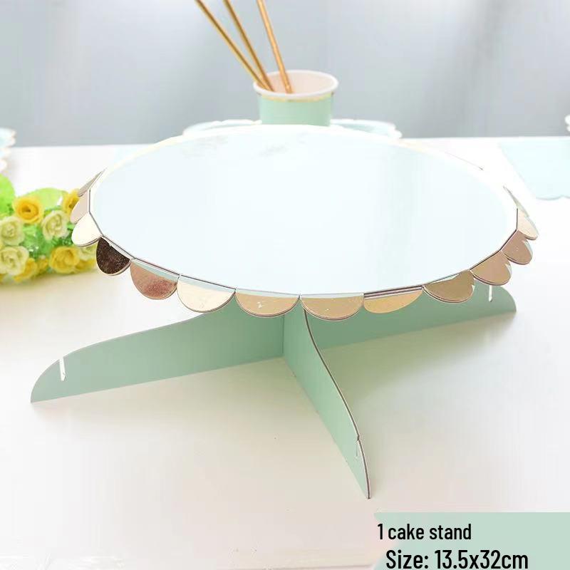 Three-Tier Gold Stamping Cake Stand for Birthday Party Desserts