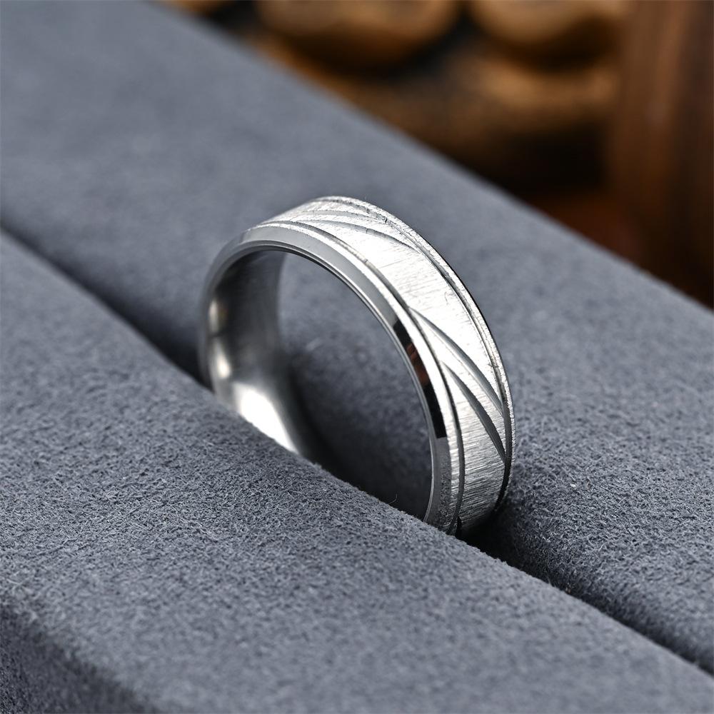 New Hot Selling Stainless Steel Slash Couple Rings For Women Men Jewelry Accessories  Size 7-12