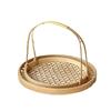 Artisanal Bamboo Woven Snack & Fruit Tray with Handle
