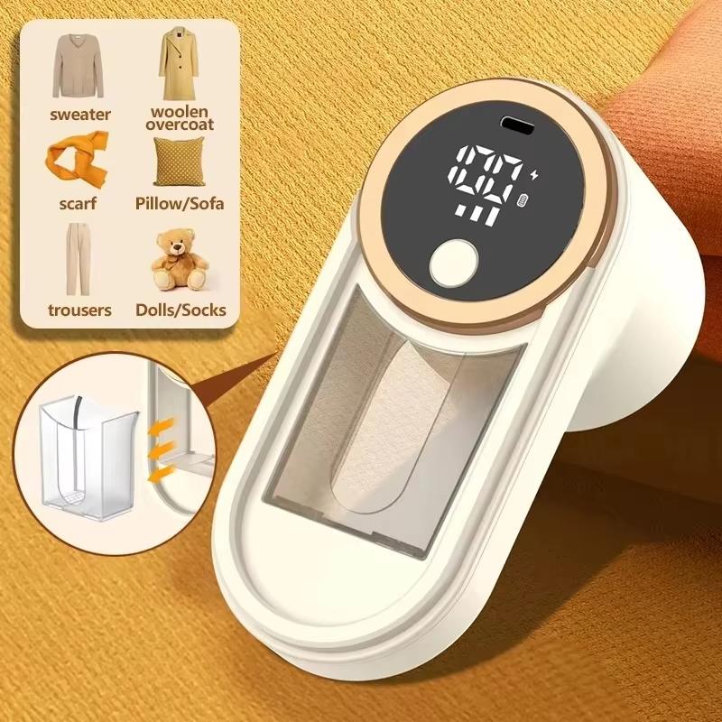 USB Rechargeable Fabric Shaver Portable Lint Remover Clothes Blanket Fuzz Cutter LED Display Household Sweater Trimming Machine
