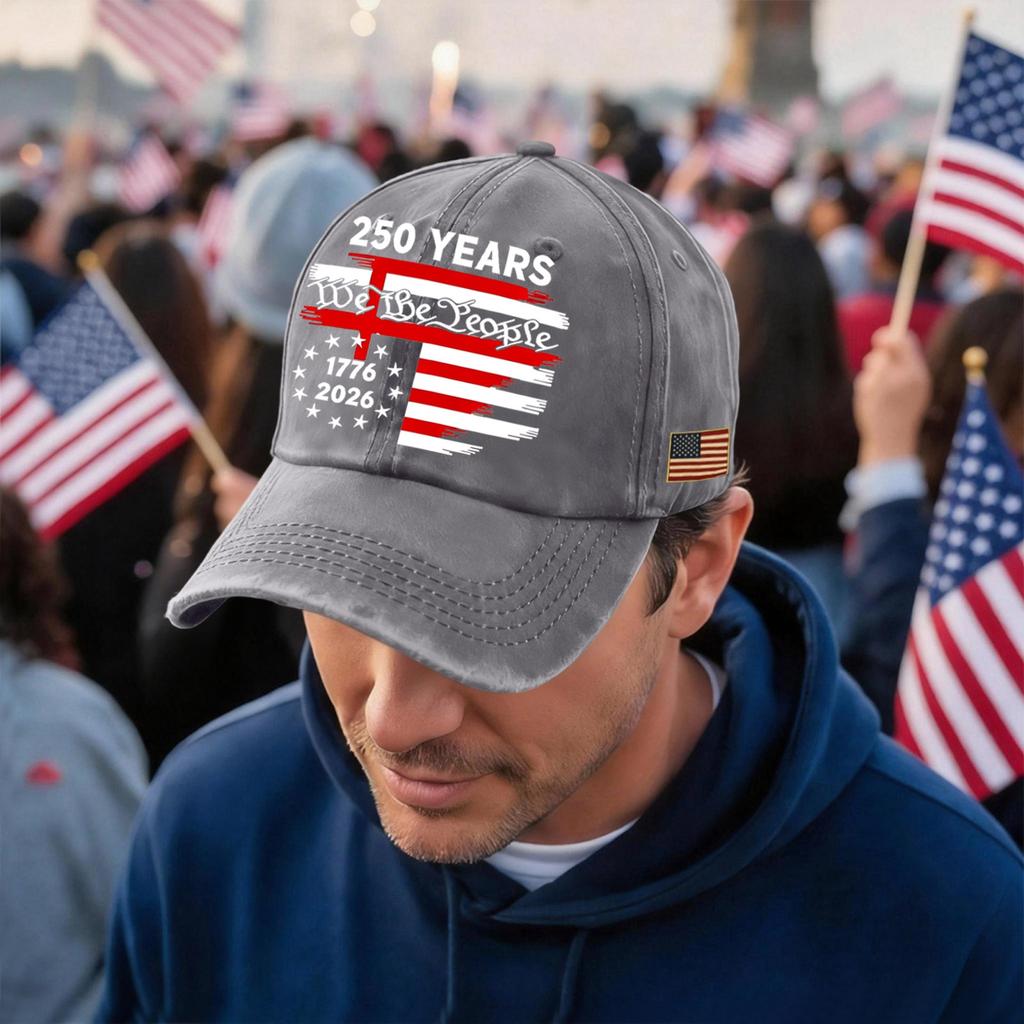 Men's and Women's Matching American 250th Anniversary Anniversary Embroidered Vintage Washed Baseball Cap