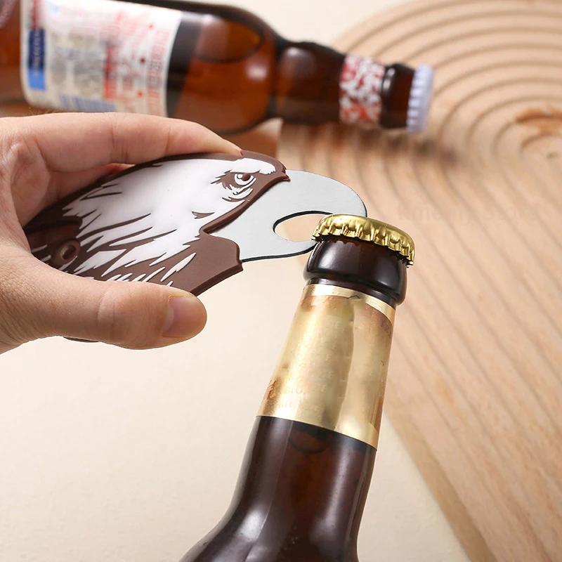 Christmas Magnetic Bottle Opener Santa Snowman Elk Beer Eagle Silicone Stainless Steel Beer Openers Fridge Magnets Kitchen Tools