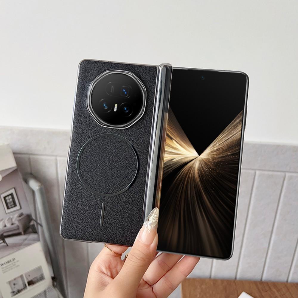 Für Huawei Honor Magic V5 Hülle PU-Leder Scharnier Magnetisches kabelloses Laden Schützen Rückseite Hülle Für Magic V3 V5 Handyhülle