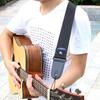 Cotton Adjustable Faux Leather Ends Acoustic Electric Guitar Bass Sling Strap