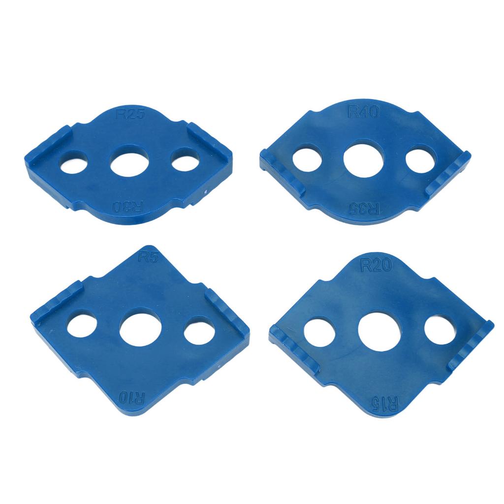 4PCS R Corner Templates Round Angle Radius Jig Routing Template ABS Woodworking Corner Locator Blue