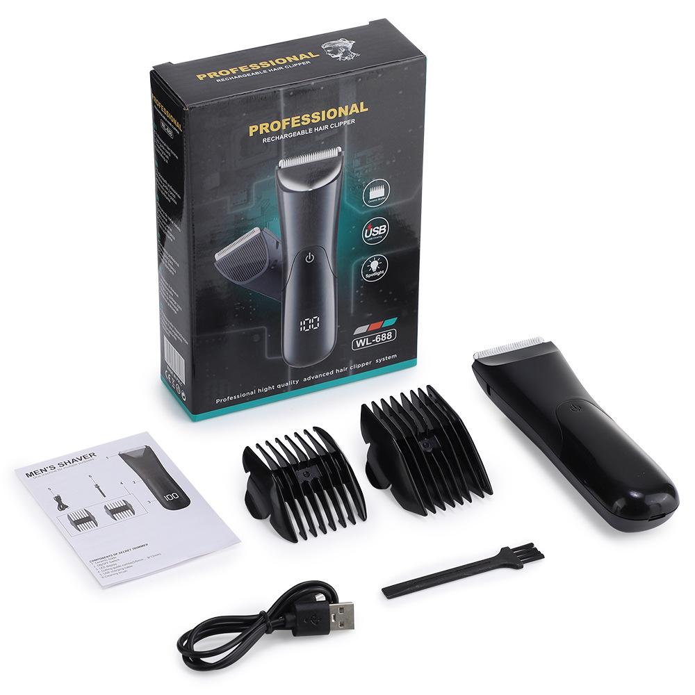 Rechargeable Smart Digital Display Men's Electric Shaver with Ceramic Blades for Whole Body