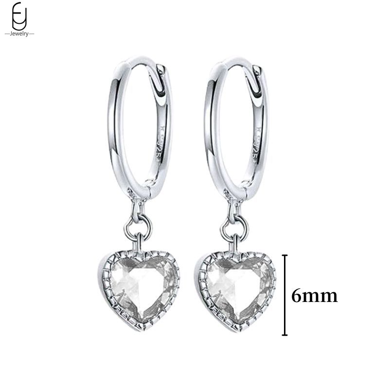 925 Silver Ear Buckles Fashion Hoop Earrings White Crystal Luxury Women's Earrings Wedding Women's Jewelry Premium Gift