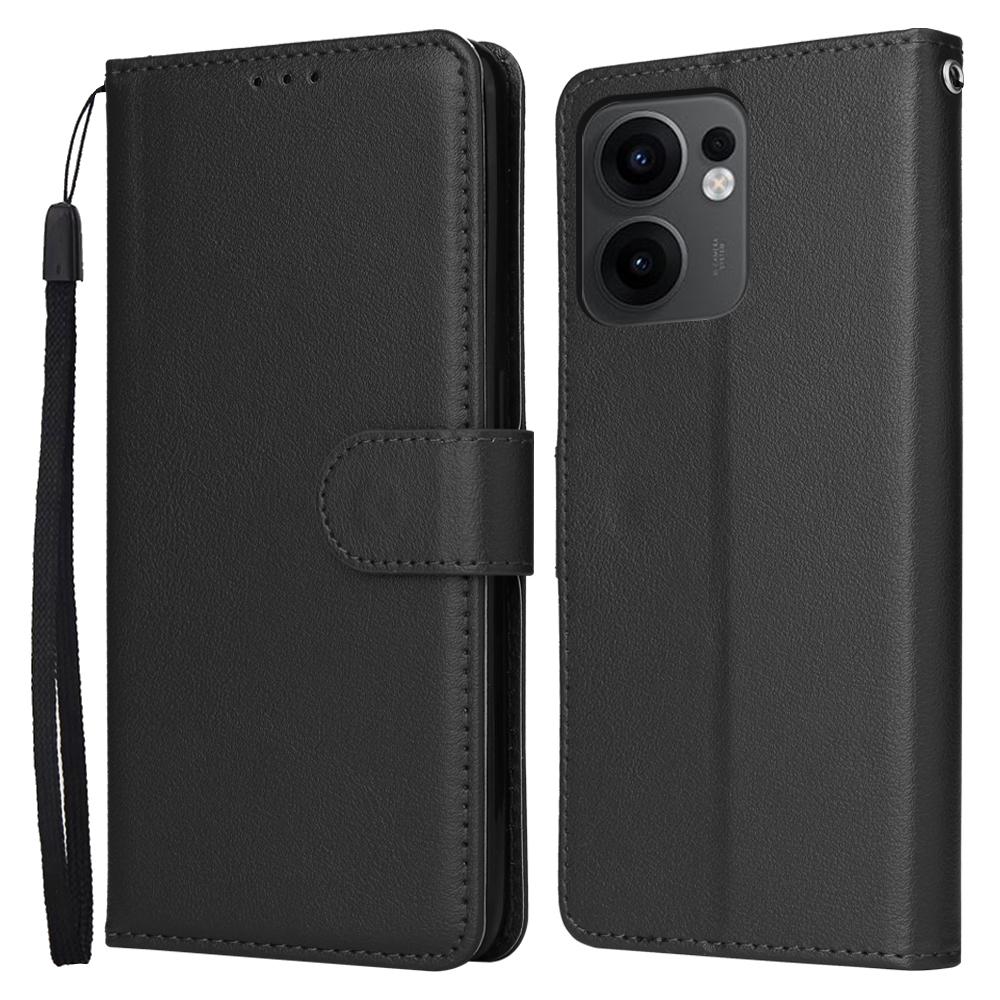 

For Oppo Reno13 F 5G (Reno 13 FS 5G)/4G Case Wallet Stand View PU Leather Phone Cover with Wrist Strap C