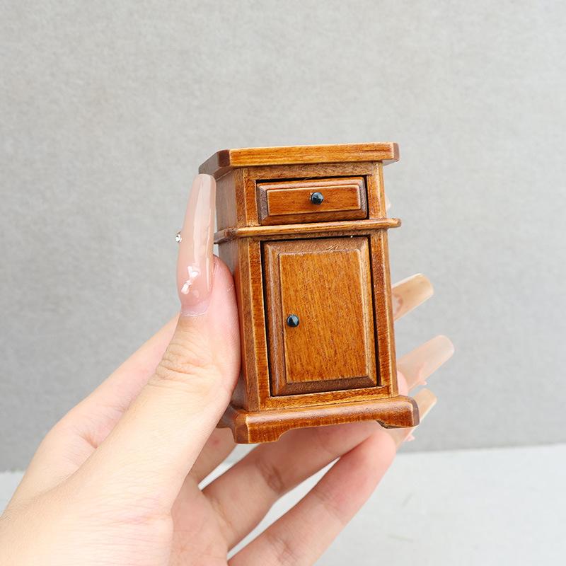 1:12 Dollhouse Miniature Bedroom Bedside Table Furniture Home Model Decor Toy Doll House Accessories
