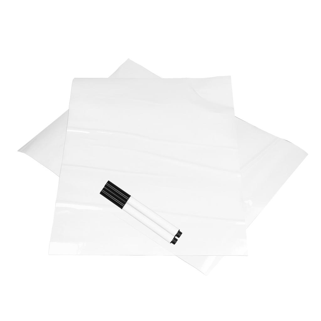 2Pcs PVC Erase Whiteboard Sticker Self Adhesive Whiteboard for School Office Home 11.8 X 15.8in