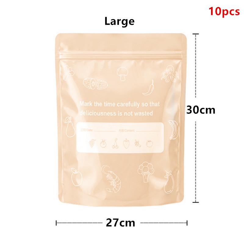 10 Pcs Aluminum Foil Storage Bags Freezer Sealed Organizers Food Packaging Reusable Pantry Odor-Proof Bag Kitchen Essential