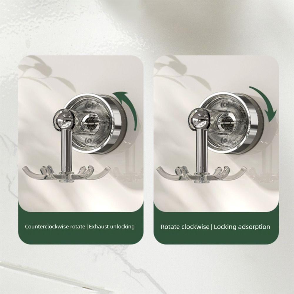 Hanging Six-claw Rotating Hook Wall Mounted Suction Cup Hook Kitchen Utensil Holder  For Home