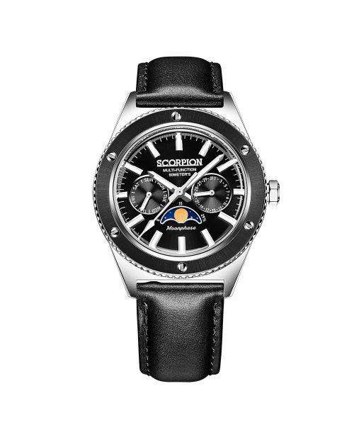 [SCORPION] SCORPION 40mm Moonphase Men's Metal Watch SP3581M-BK