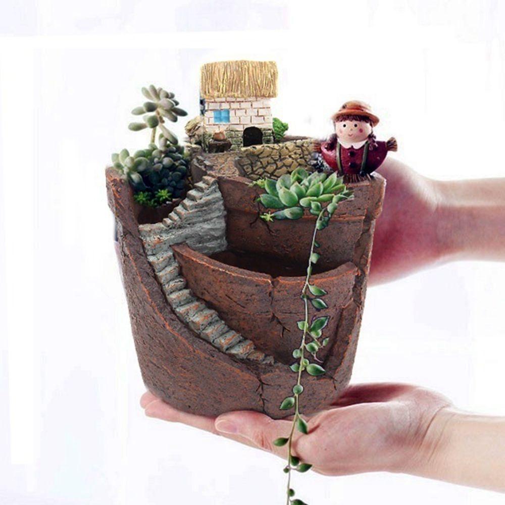 9X12cm Office Green  Plants House Home Decor Succulent Flower Basket Planter Bonsai Pot Sky Garden