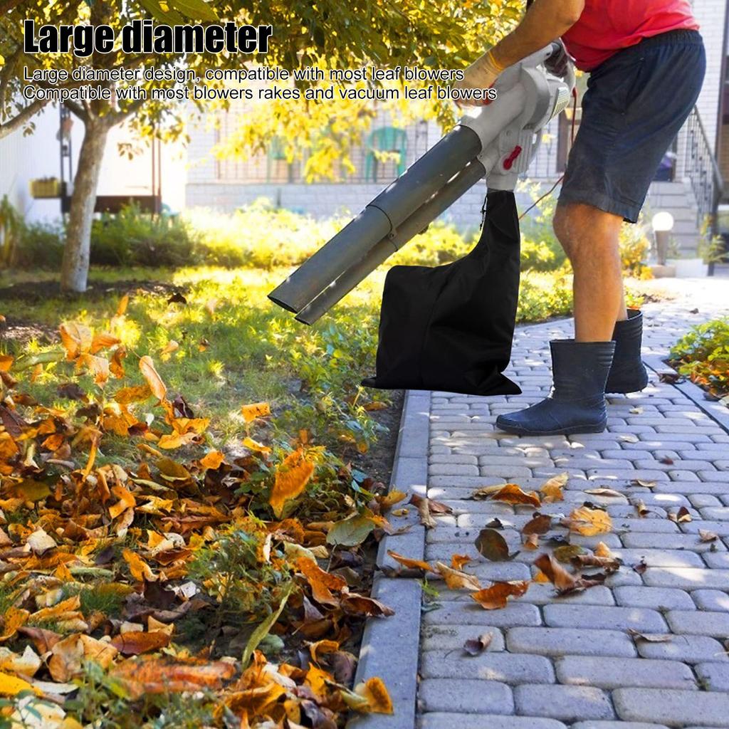 Leaf Blower Storage Bag Waterproof 420D Oxford Cloth Leaf Blower Vacuum Zippered Bottom Dump Bag for Ultra Blower Rake