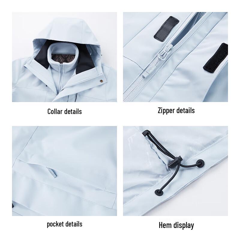 EASTERN CAMEL Unisex 3-in-1 Outdoor Windbreaker Jacket