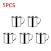 1-5pcs 200ML Childrens Water Cup Stainless Steel Portable Mug Camping Travel Mug Metal Coffee Tea Cup Mug Milk Tumbler Water Mug