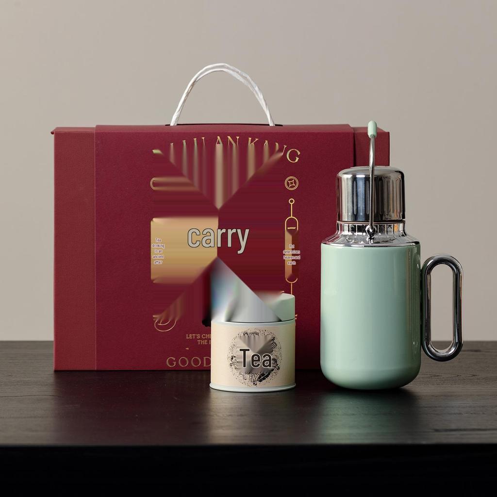 Tang Song Green Kettle with Handle: Stainless Steel Insulated Teapot for Household & Outdoor Use, Gift Box Set - Ideal Business Gift
