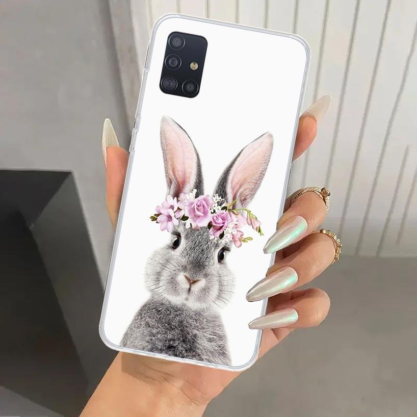 

Cute Bunny Baby Rabbits Phone Case for Samsung Galaxy A52 A42 A32 A22 A12 A02S A72 A51 A50S A41 A31 A21S A71 A40 A30S A20S A10S Samsung A32 4G