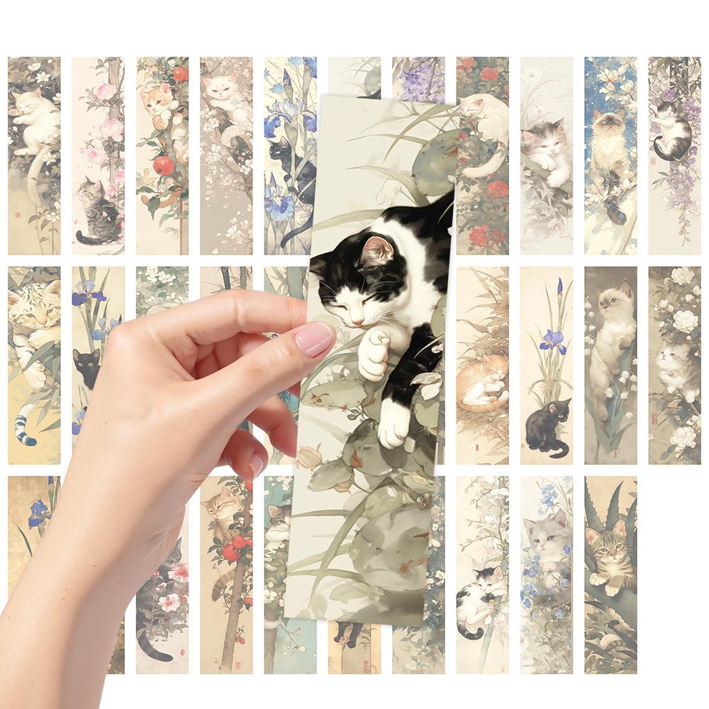 

32pcs, Retro Cat and Plant Bookmarks, Suitable for Teachers, Readers, and Enthusiasts, Gifts, Bookmarks, Parties, Birthdays