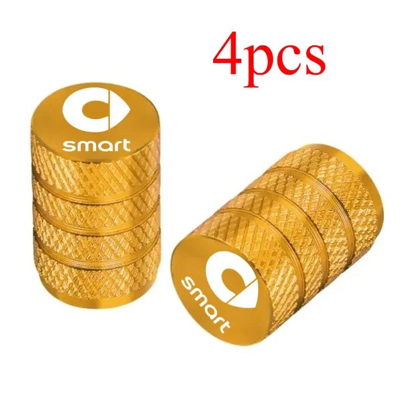 For Smart Fortwo Forfour 451 453 450 452 454 Roadster Coupe 4pcs Car Wheel Tire Air Valve Caps Stem Cover Caps Airdust Covers Valve Stems 1