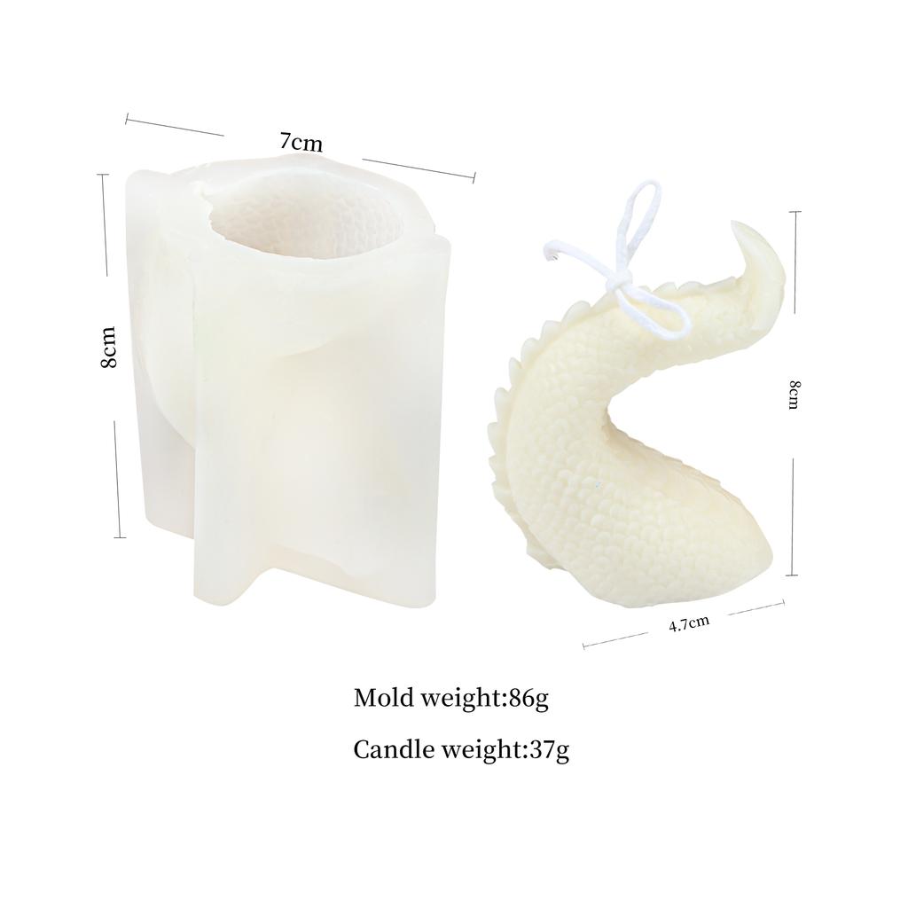 DIY Myth Magic Dragon Head Soy Wax Candle Mould Handmade Soap Home Decoration Soy Wax Candles 3D Long Head Body Gypsum Mould