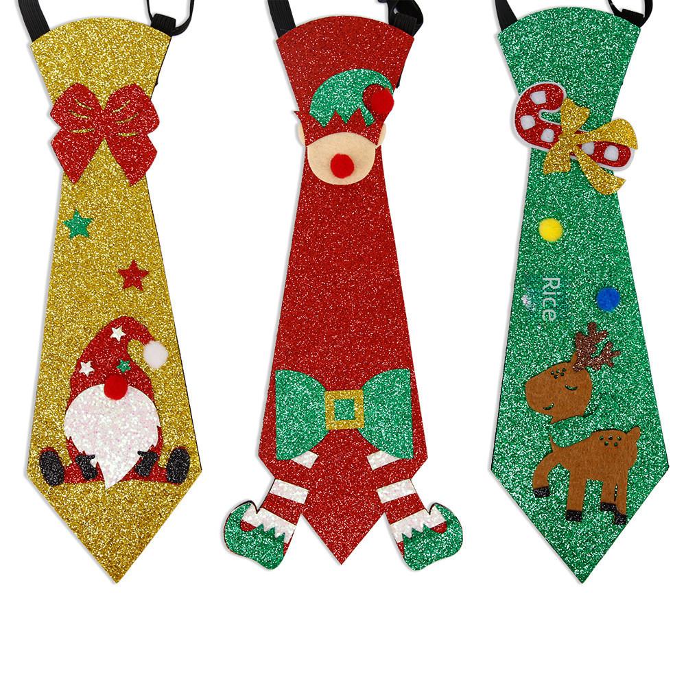 Christmas Charming Felt Tie Collection With Vibrant Colors Of Snowmen And Reindeer Themes