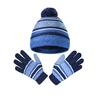 Winter Kids Hat And Gloves Set for Boys Girls Toddler Knitted Pompom Hat And Gloves Set Thick Warm Fleece Lined Accessories for Cold Weather