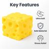 Yellow Cheese-Shaped Squishy Toy, Adult Stress Ball, Soft Creative Toy, Themed Cheese-Shaped Soft Silicone Toy, Relieves Stress, Promotes Relaxation